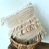 Knitted Macrame Cushion With Shell & Fringes