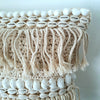 Knitted Macrame Cushion With Shell & Fringes