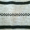 Tribal Pattern Raw Cotton Throw with Black or Natural Tassels