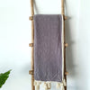 Grey Raw Cotton Bed Runner With Stitch Pattern