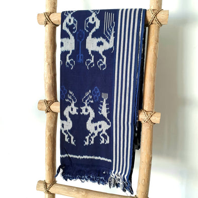 Sundanese Motif Dark Blue Throw