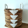 Natural Banana Leaf & Macrame Pattern Basket Set