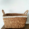 Woven Water Hyacinth Basket With Shells