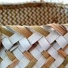 Large Natural & White Collapsible Bamboo Basket