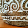 Tribal Patterned White Washed and Natural  Wooden Pot