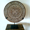 Medium Round Carved Tribal Wooden Plate With Stand