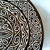 Medium Round Carved Tribal Wooden Plate With Stand