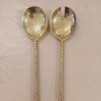 Extra Large Gold Brass Pineapple Spoons