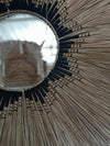 Large Round Straw Grass Mirror With Woven Inner