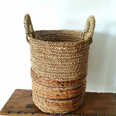 Banana Leaf & Straw Grass Basket Set