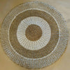 Round Natural White Floor Mats with Curve Line