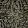 Round Black Raffia & Natural Straw Grass Floor Mats