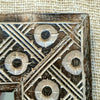 Carved Batik Pattern Square Wood Mirror