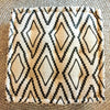 Diamond Raw Cotton Pouff With Tassels (Natural Square)