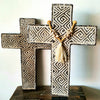 Carved Ethnic Pattern Wooden Cross