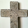 Carved Ethnic Pattern Wooden Cross