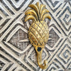 Pineapple Brass Hooks On Carved Wooden Panel