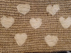 Natural Woven Straw Grass Clutch With Black Hearts