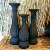 Wooden Plain Pillar Style Candle Holders (Small Set of 3)