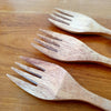Wooden Curved Handle Spoons & Fork