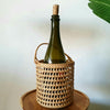 Natural Rattan Bottle Holder With Carrier Handle