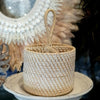 Cutlery Round Rattan Box With Handle