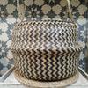 Large Natural & White Collapsible Bamboo Basket