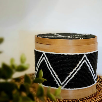 Bamboo Boxes With Black Beads