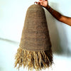 Long Woven Bamboo And Grass Cone Shaped Ceiling Lamp