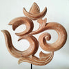 Large Natural Wooden Om Symbol With Stand