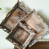 Square Antique Carved Wooden Tray Sets