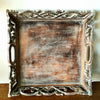 Square Antique Carved Wooden Tray Sets