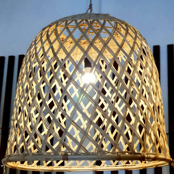 Chicken Coop Style Bamboo Ceiling Lamp
