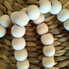 Long White Wooden Beaded Tassels With White Shells