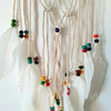 Large Crescent Moon Dream Catcher With Multi-Color Beads