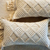 Knitted Macrame Lumbar Cushions With Fringe