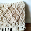 Knitted Macrame Lumbar Cushion With Fringe