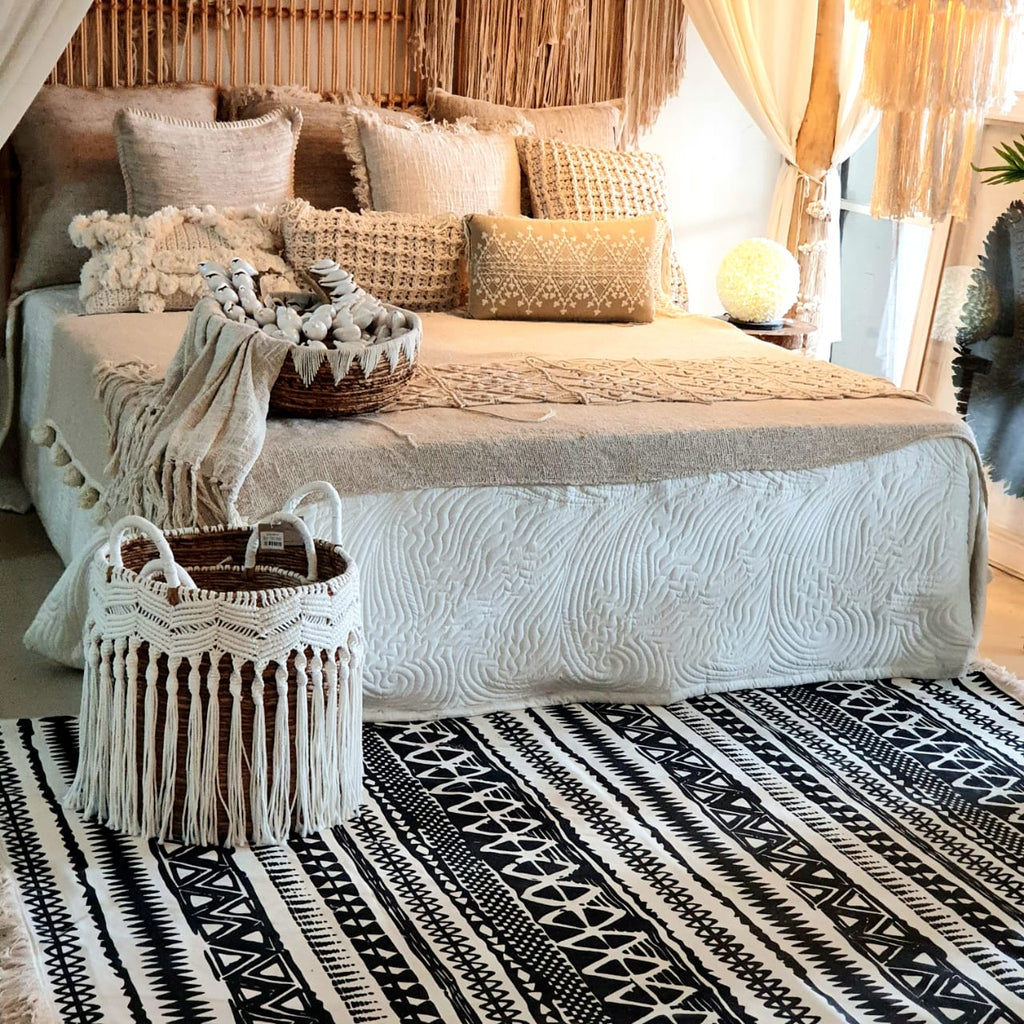 Soft Cotton Black Tribal Pattern Rugs – Canggu & Co