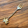 Small Gold Brass Palm Tree Fork & Spoon