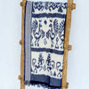 Traditional Sundanese Motif Blue & White Throw