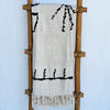 Black Abstract Motif Throw With Fringe