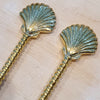 Medium Golden Brass Clam Shell Spoons