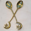 Large Golden Brass Moon & Star Spoons