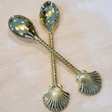 Medium Golden Brass Clam Shell Spoons – Canggu & Co