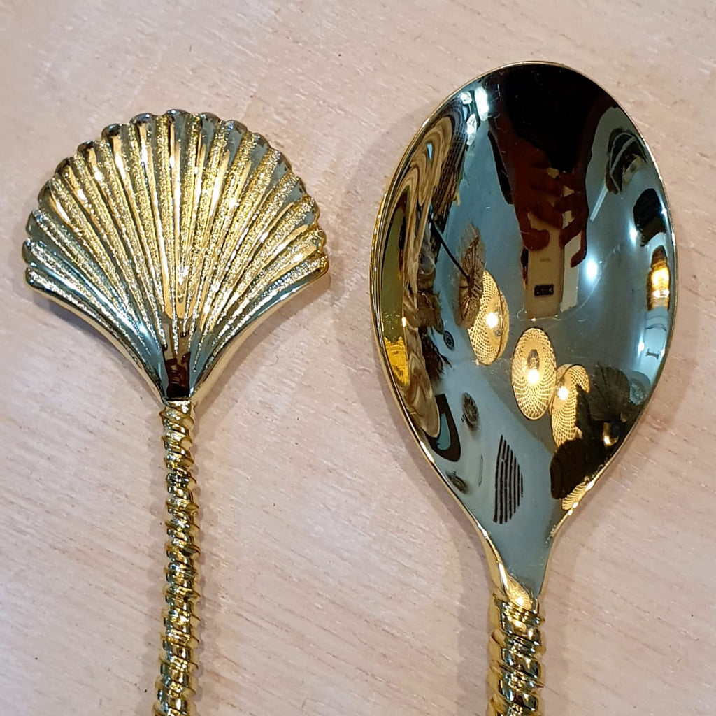 Large Golden Brass Clam Shell Spoons – Canggu & Co