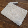 Circle Motif Woven Beaded Clutches With Strap