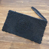 Circle Motif Woven Beaded Clutches With Strap