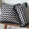 Black And Brown Zig-Zag Pattern Soft Cotton Cushions