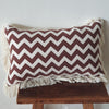 Black And Brown Zig-Zag Pattern Soft Cotton Cushions