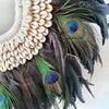 Peacock Feather And Cowrie Shell Tribal Necklace